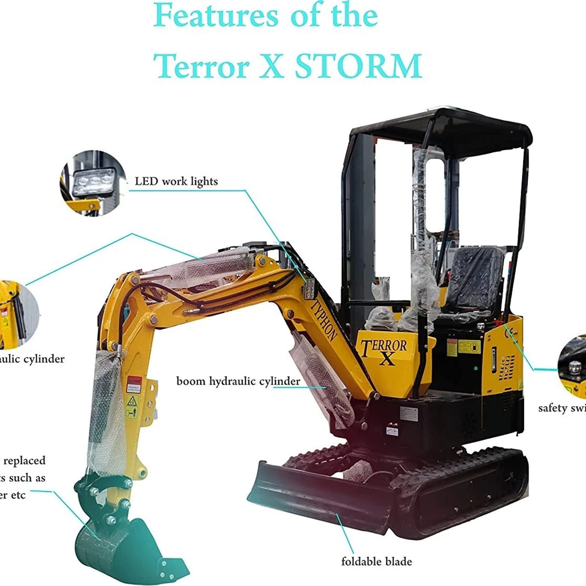 In USA Mini Excavator 1 Ton Digger 13.5hp Gas Tracked Crawler B&S EPA Engine