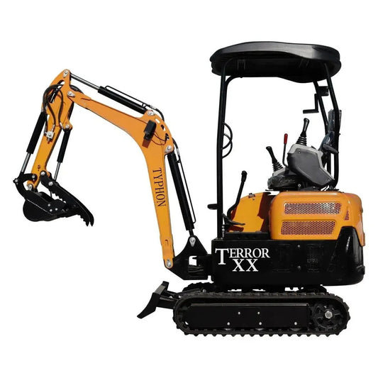 2025 4,000 lb TYPHON TERROR XX Mini Excavator Rubber Track with Kubota D902