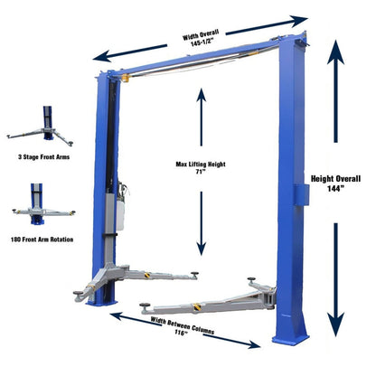 Tuxedo TP11KC-DX 11,000 lb Two Post Clear Floor --Direct Drive -...