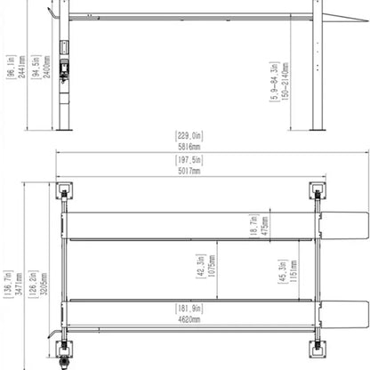 Katool KT-4H110 11,000lbs 4 Post Lift