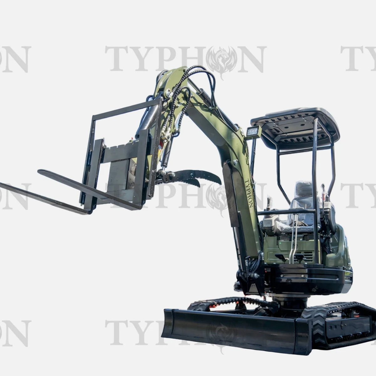 TYPHON 2.5 Ton Mini Excavator KUBOTA Diesel Engine USA W 14 attachments