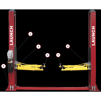 Launch Tech USA TLT240SB 9,000 lb Two Post Floor Plate - Symmetric - RED