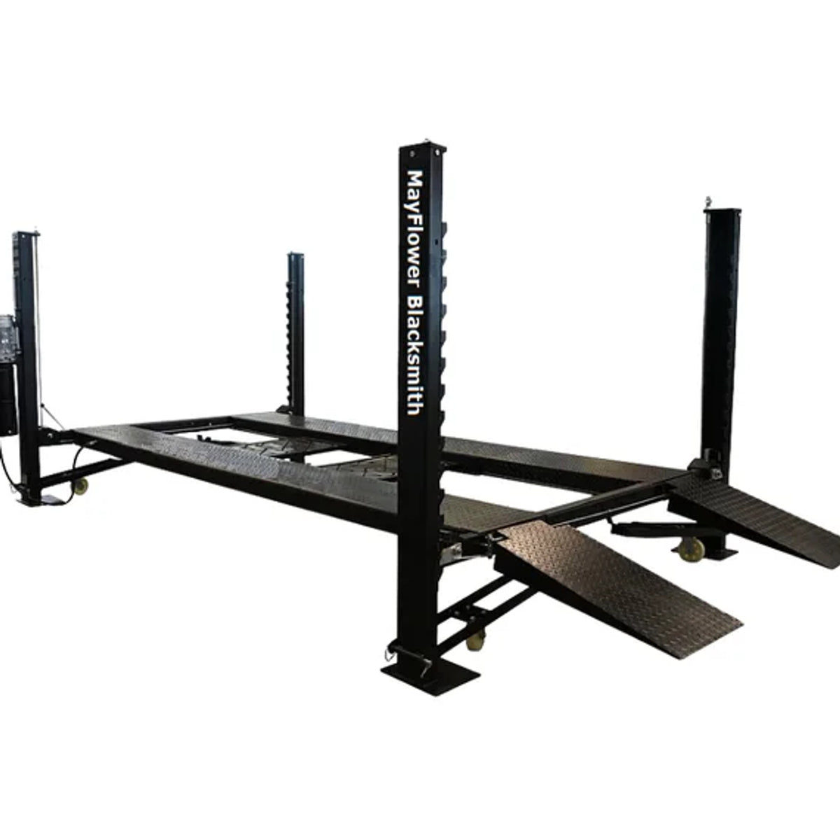 Mayflower Pro8000 4-Post Lift + SJ5500 5,500 lb Sliding Bridge Jack