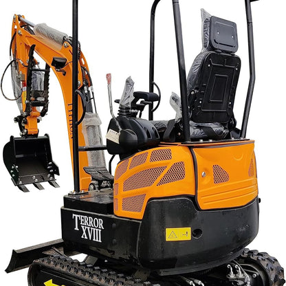 4,000 lbs Terror XVIII Mini Excavator, EPA Certified KUBOTA D902 Diesel Machine
