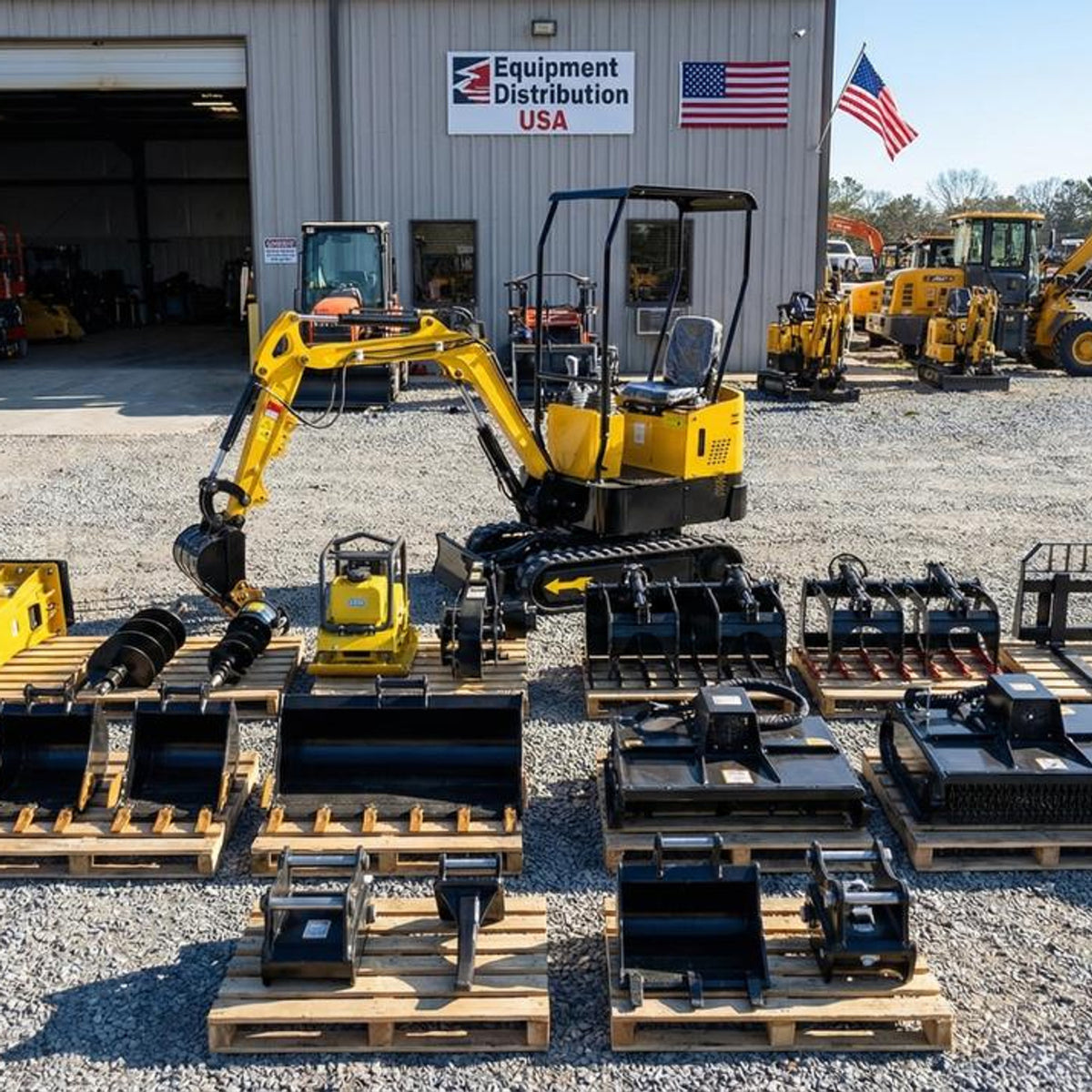 In USA Mini Excavator 1 Ton Digger 13.5hp Gas Tracked Crawler B&S EPA Engine