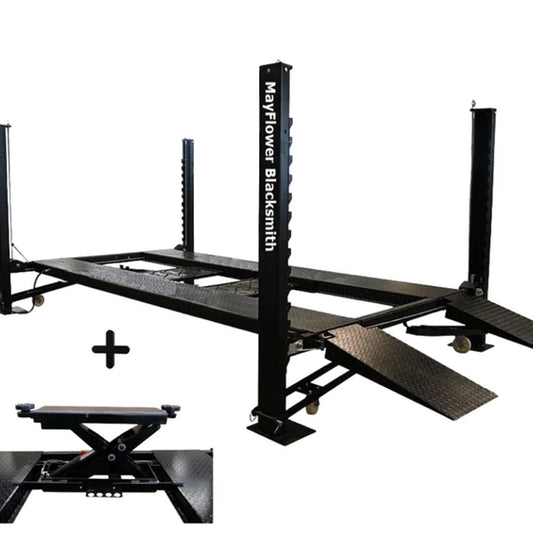 Mayflower Pro8000 4-Post Lift + SJ5500 5,500 lb Sliding Bridge Jack
