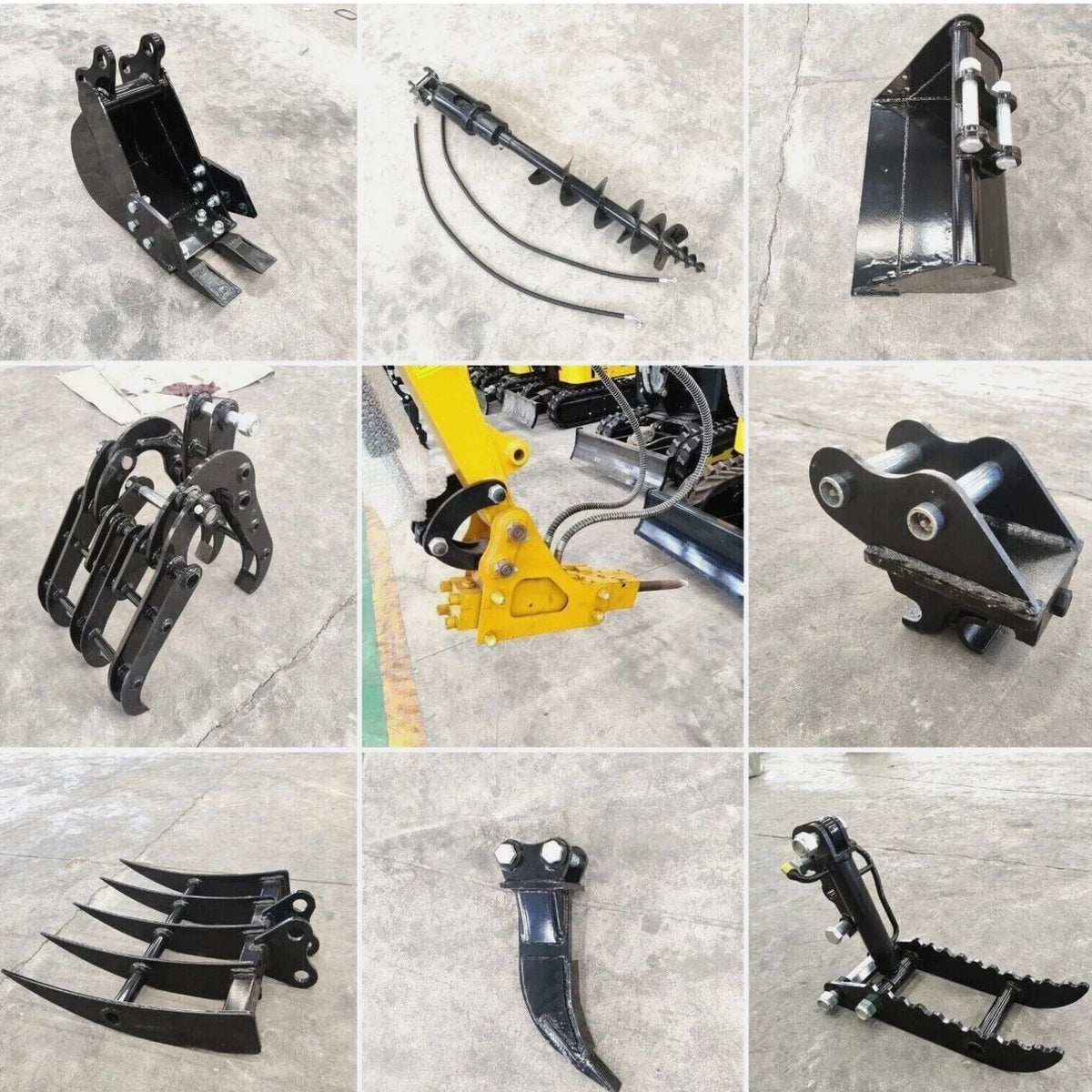 13 Attachments Bundle TERROR XI Mini Excavator Digger 13.5hp Gas B&S EPA Engine