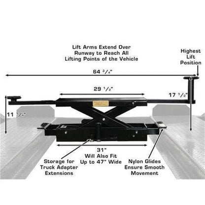 Atlas Equipment ALI Certified APEX 8 4 Post Lift + (2) RJ35 Sliding Jacks Combo