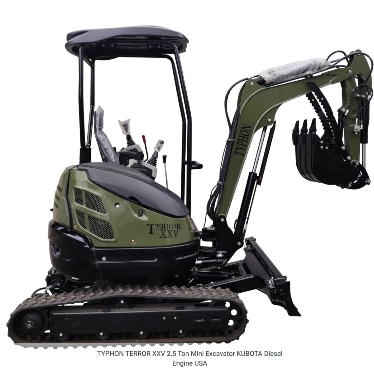 TYPHON 2.5 Ton Mini Excavator KUBOTA Diesel Engine USA W 14 attachments